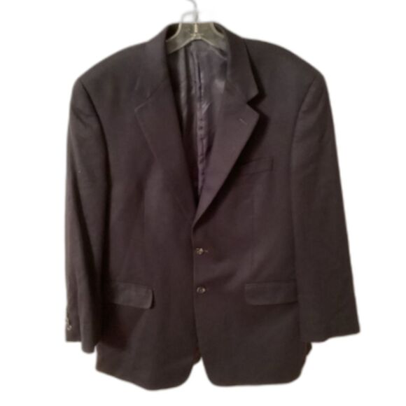 LAUREN RALPH LAUREN SZ 42R NAVY BLUE 100% CASHMERE 2 BUTTON BLAZER SPORT COAT